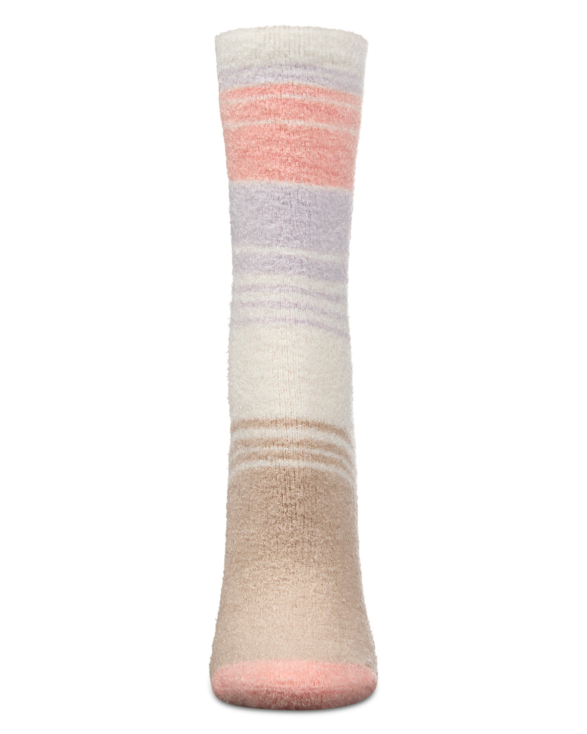 Women's Stripes Aloe Infused Crew Socks : Color: Cement
