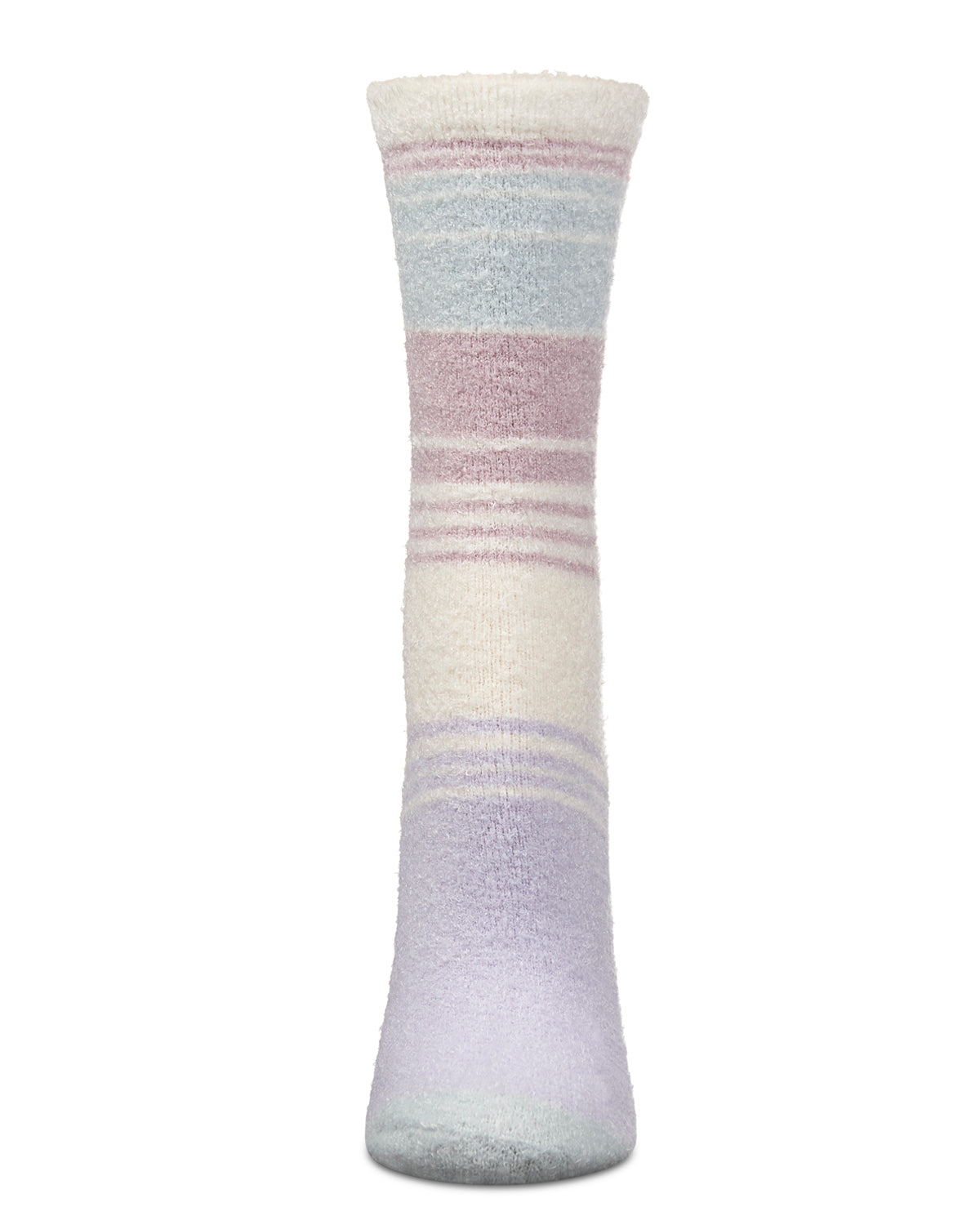 Women's Stripes Aloe Infused Crew Socks : Color: Cement