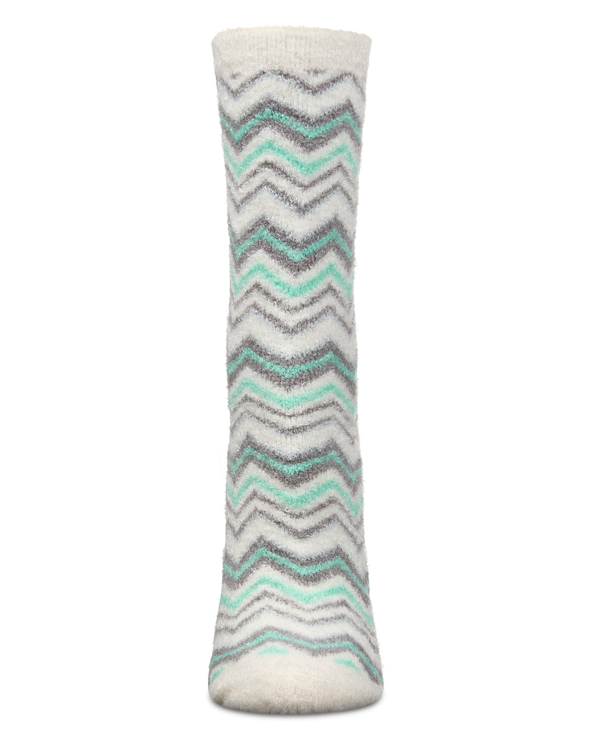Women's Zig Zag Stripes Aloe Infused Crew Socks : Color: Blush