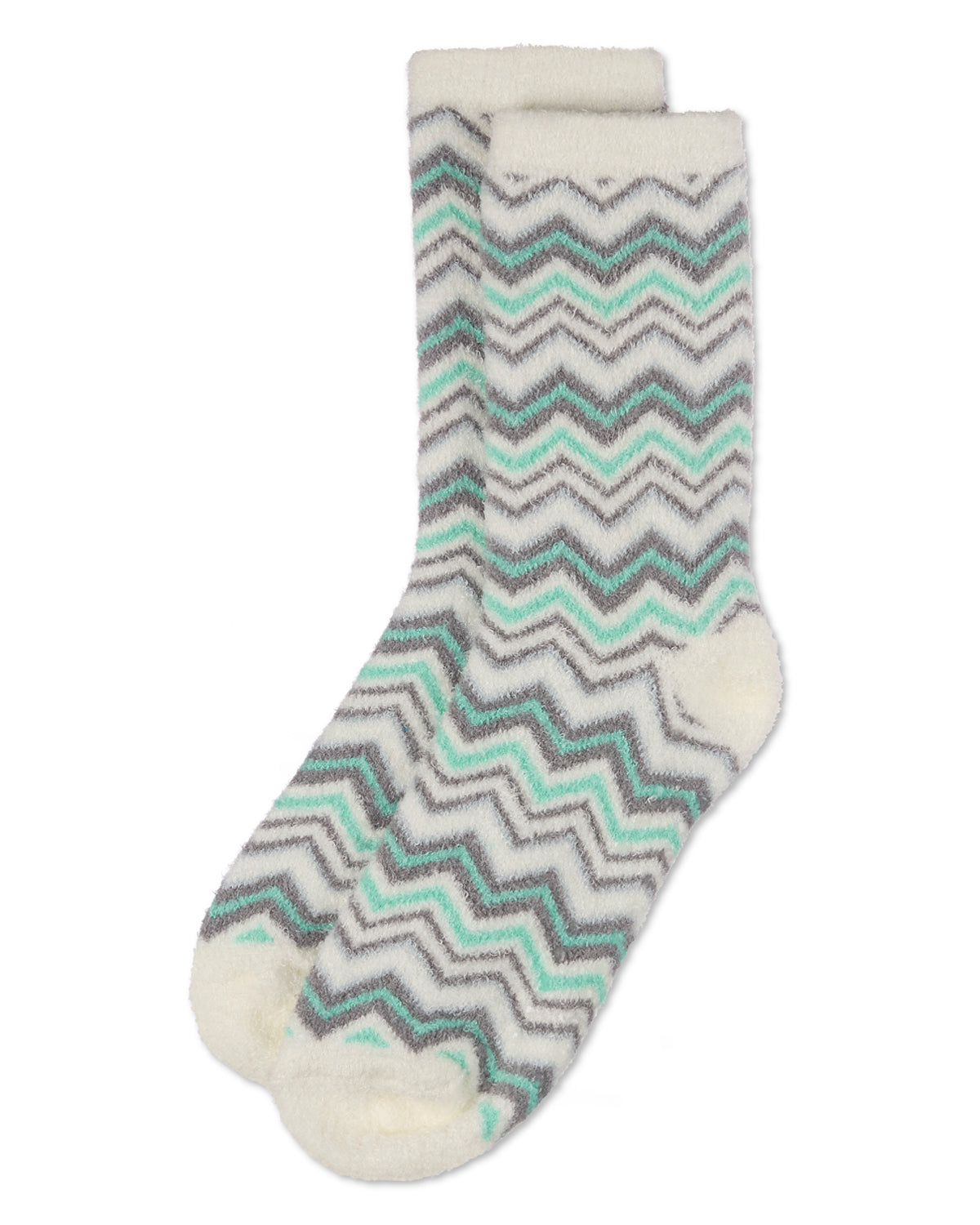 Women's Zig Zag Stripes Aloe Infused Crew Socks : Color: Blush