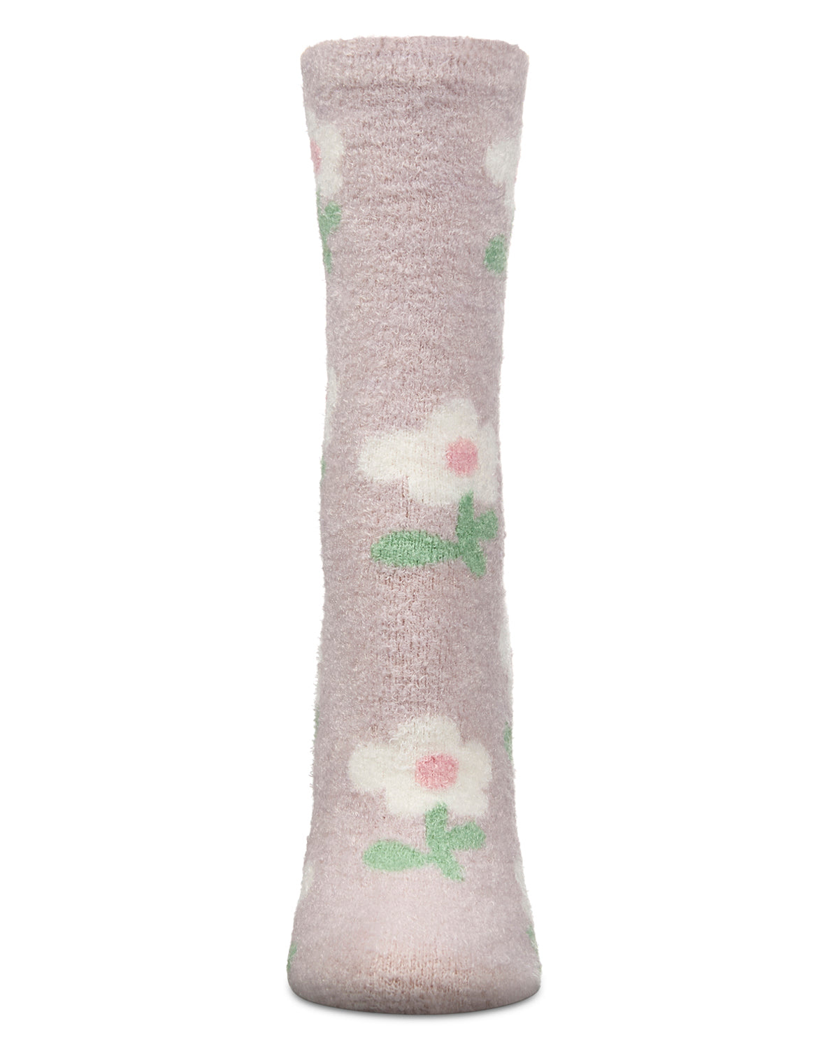 Women's Flower Aloe Infused Crew Socks : Color: Beige