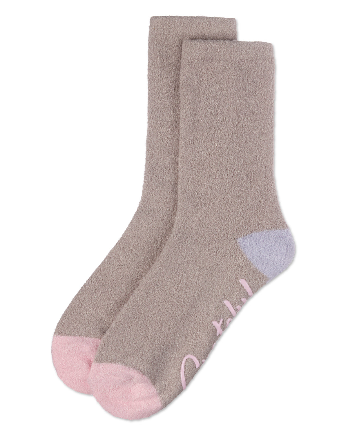 Women's Grateful Aloe Infused Crew Socks : Color: Gray