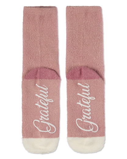 Women's Grateful Aloe Infused Crew Socks : Color: Gray