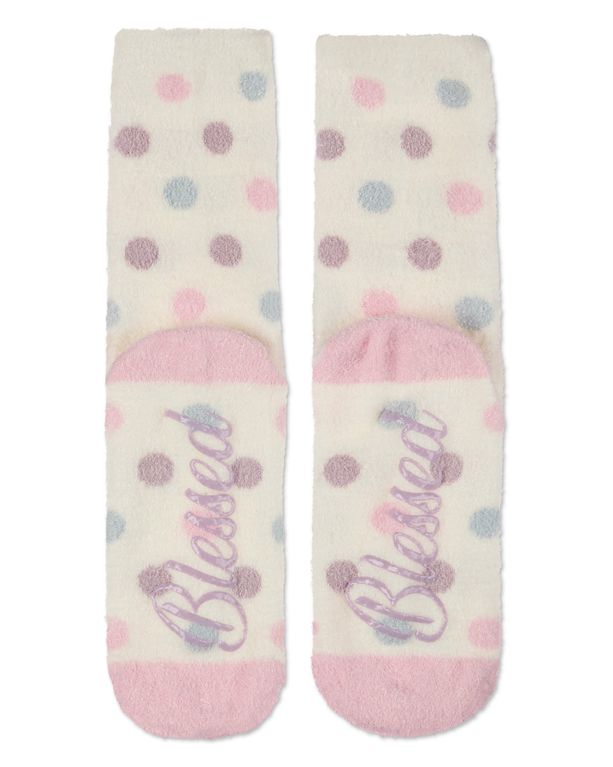 Women's Blessed Aloe Infused Crew Socks : Color: Ivory