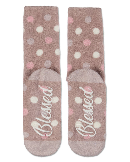 Women's Blessed Aloe Infused Crew Socks : Color: Ivory