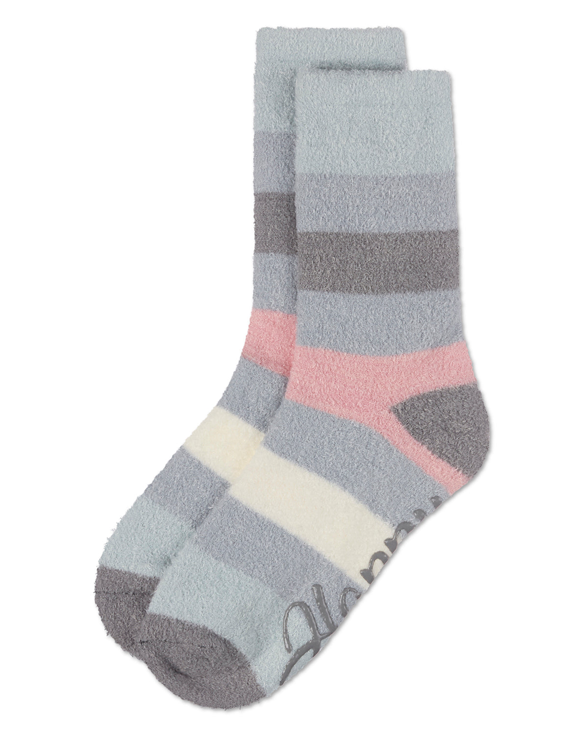 Women's Happy Aloe Infused Crew Socks : Color: Blue
