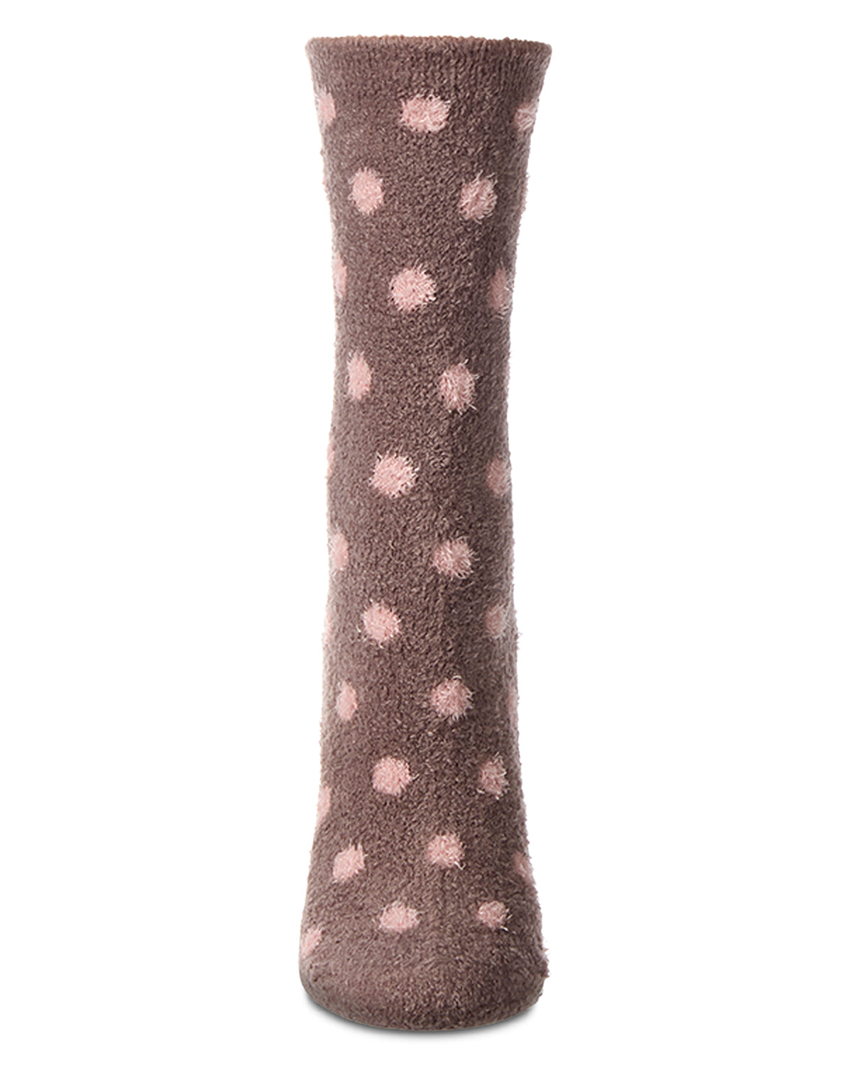 Women's Polka Dot Non-Skid Lavender Infused Crew-Length Cozy Spa Sock : Color: Sage Green