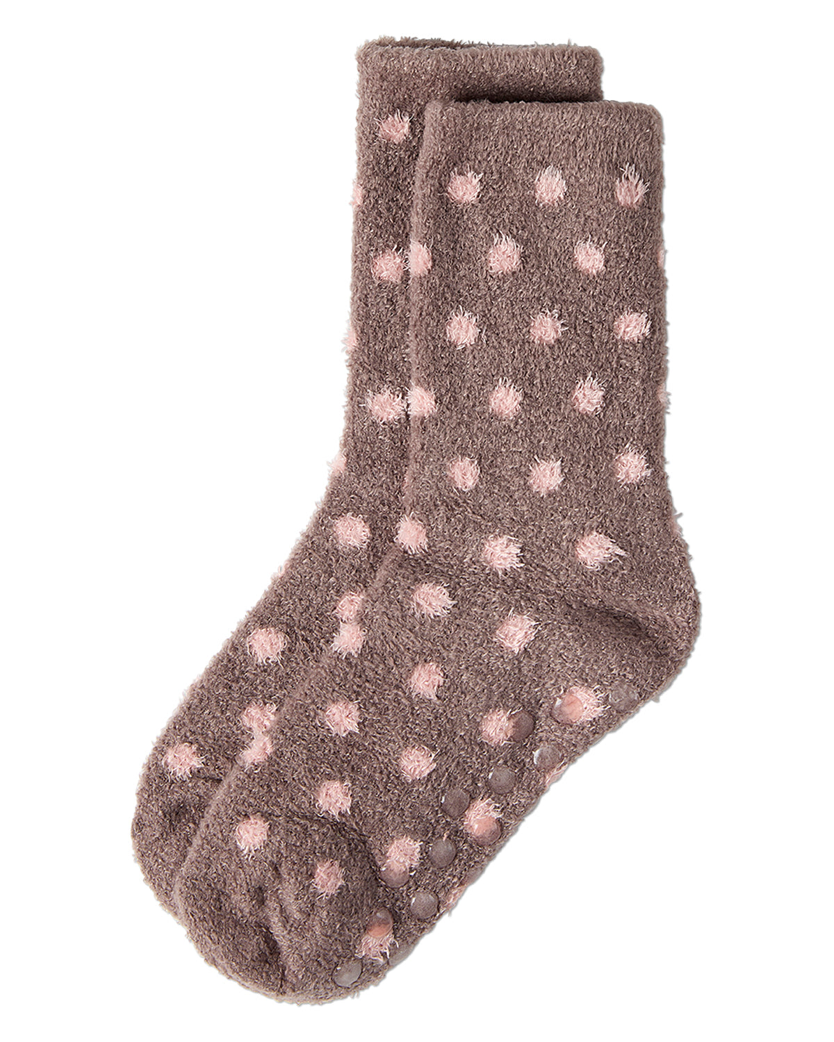 Women's Polka Dot Non-Skid Lavender Infused Crew-Length Cozy Spa Sock : Color: Sage Green