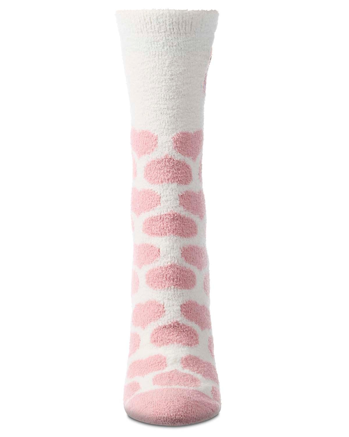 Women's "Teddy Bear" Non-Skid Aloe-Infused Embroidered Cozy Crew Sock