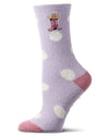 Women's "Cowgirl" Embroidered Aloe-Infused Non-Skid Cozy Crew Sock