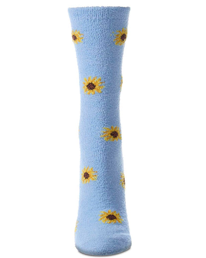 Women's "Sunflowers" Non-Skid Shea Butter-Infused Cozy Crew Sock