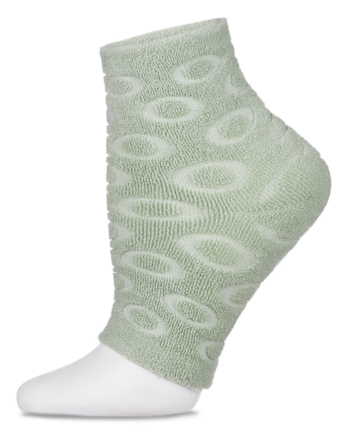 Women's Dot-Patterned Cotton Blend Gel-Lined Mint Scented Pedicure Sock : Color: Green