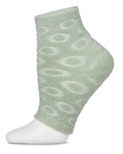 Women's Dot-Patterned Cotton Blend Gel-Lined Mint Scented Pedicure Sock : Color: Green