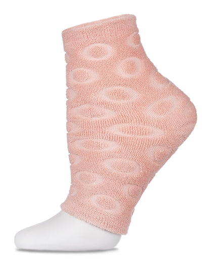 Women's Dot-Patterned Cotton Blend Gel-Lined Mint Scented Pedicure Sock : Color: Peach