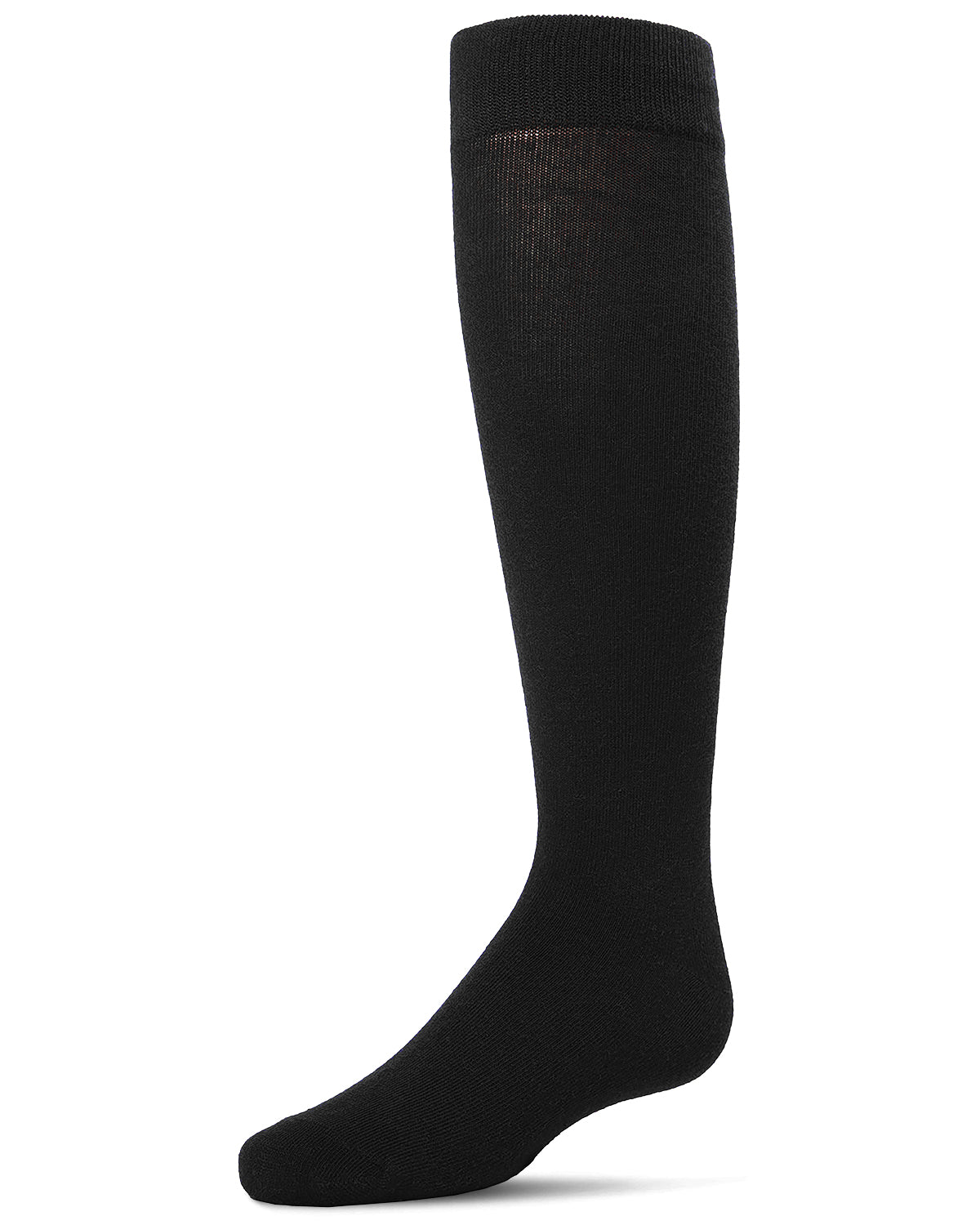 Cotton Blend Knee High Girls Uniform Socks : Color: Black