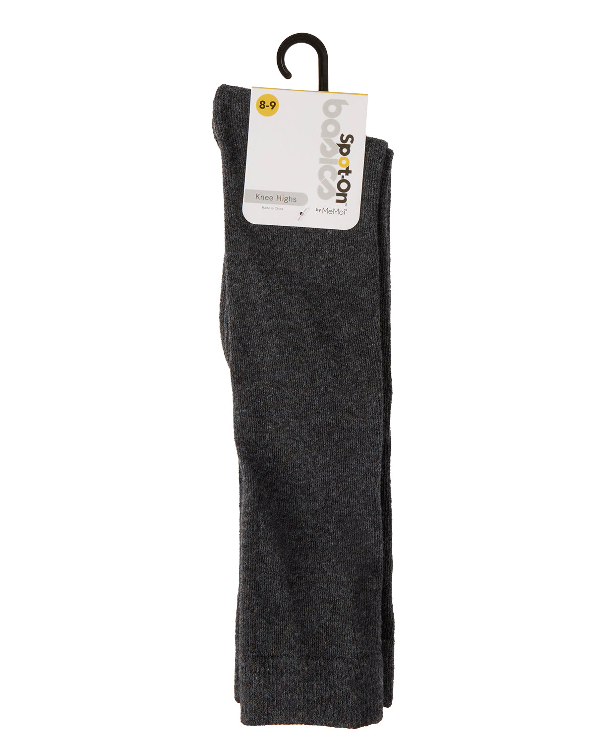 Cotton Blend Knee High Girls Uniform Socks : Color: Charcoal