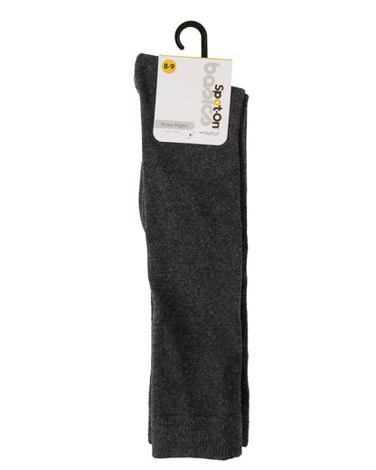 Cotton Blend Knee High Girls Uniform Socks : Color: Charcoal