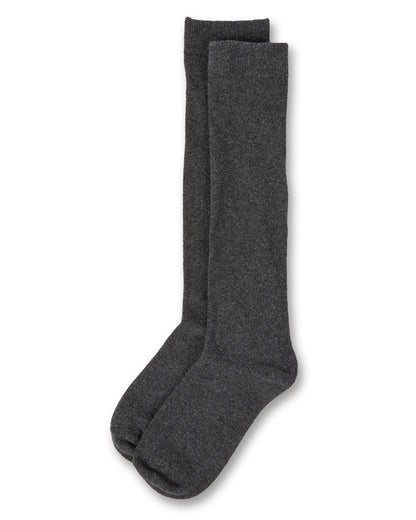Cotton Blend Knee High Girls Uniform Socks : Color: Charcoal