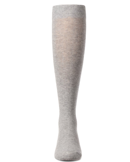 Cotton Blend Knee High Girls Uniform Socks : Color: Light Gray
