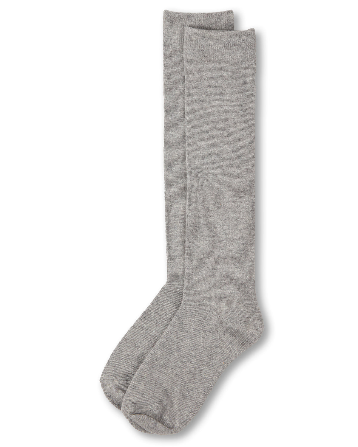 Cotton Blend Knee High Girls Uniform Socks : Color: Light Gray