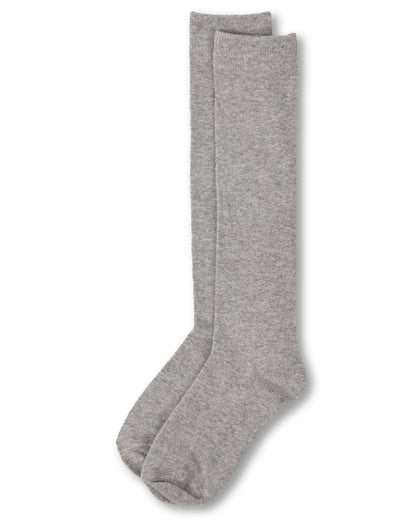 Cotton Blend Knee High Girls Uniform Socks : Color: Light Gray
