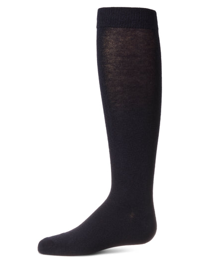 Cotton Blend Knee High Girls Uniform Socks : Color: Navy