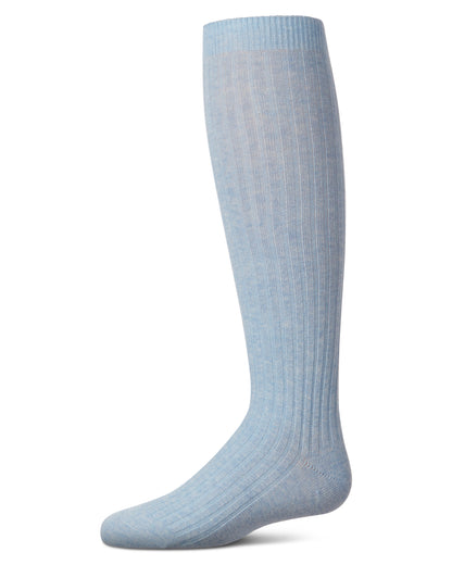 Ribbed Cotton Blend Knee High Sock : Color: Chambray Heather
