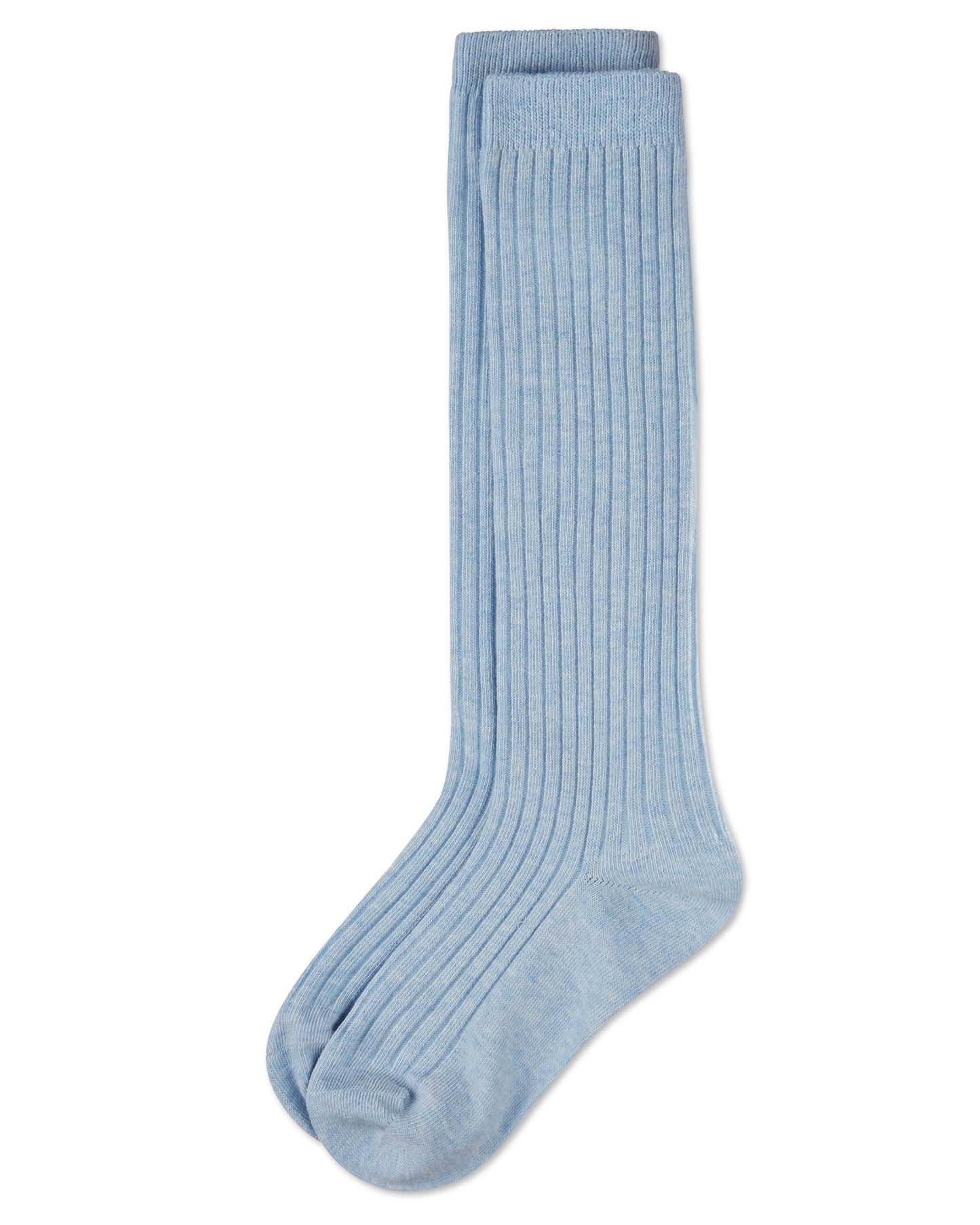 Ribbed Cotton Blend Knee High Sock : Color: Chambray Heather