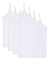 4 Pack Girls Cotton Rich Solid White Layering Camis : Color: White