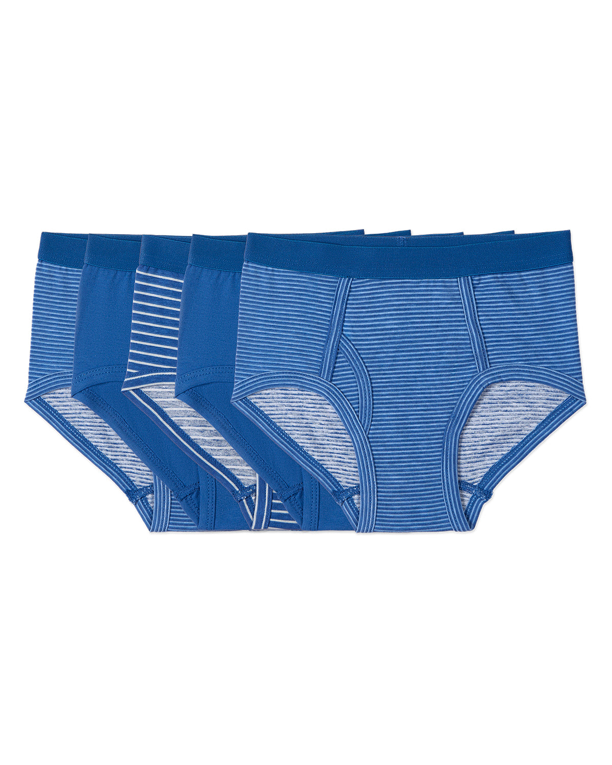 5 Pair Boys "Out Of The Blue" Cotton Rich Briefs : Color: Blue Multi