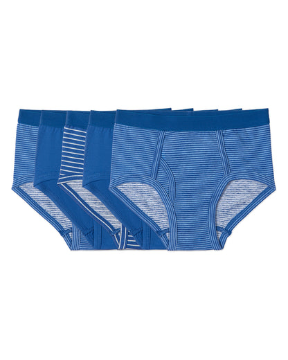 5 Pair Boys "Out Of The Blue" Cotton Rich Briefs : Color: Blue Multi