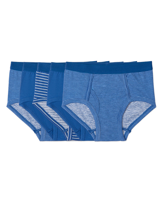 5 Pair Boys "Out Of The Blue" Cotton Rich Briefs : Color: Blue Multi