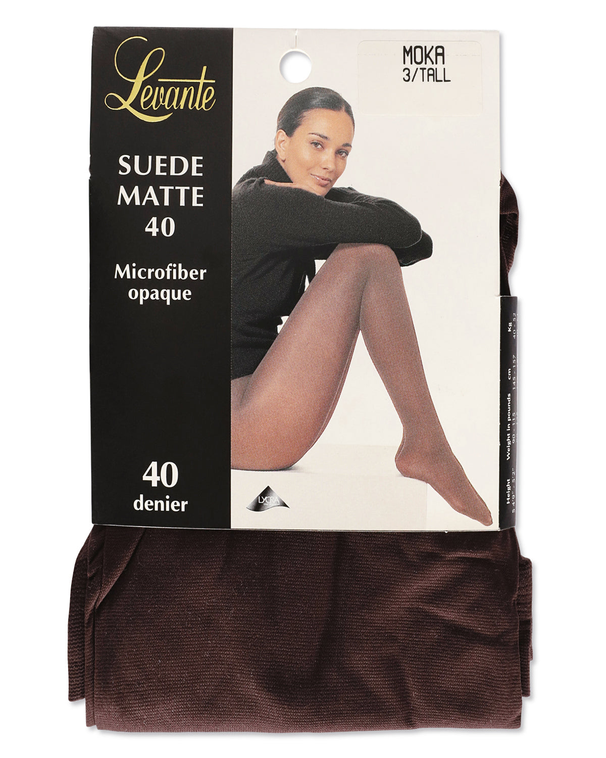 Suede Matte 40 Denier Microfiber Pantyhose : Color: Moka