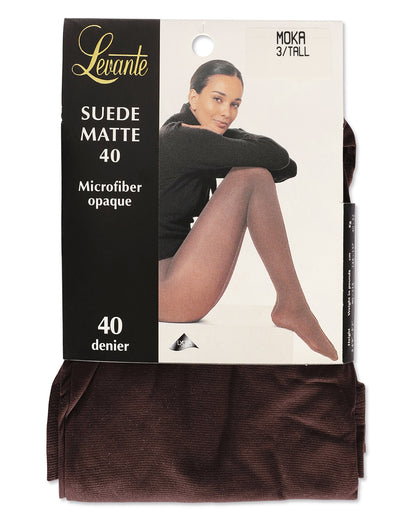 Suede Matte 40 Denier Microfiber Pantyhose : Color: Moka