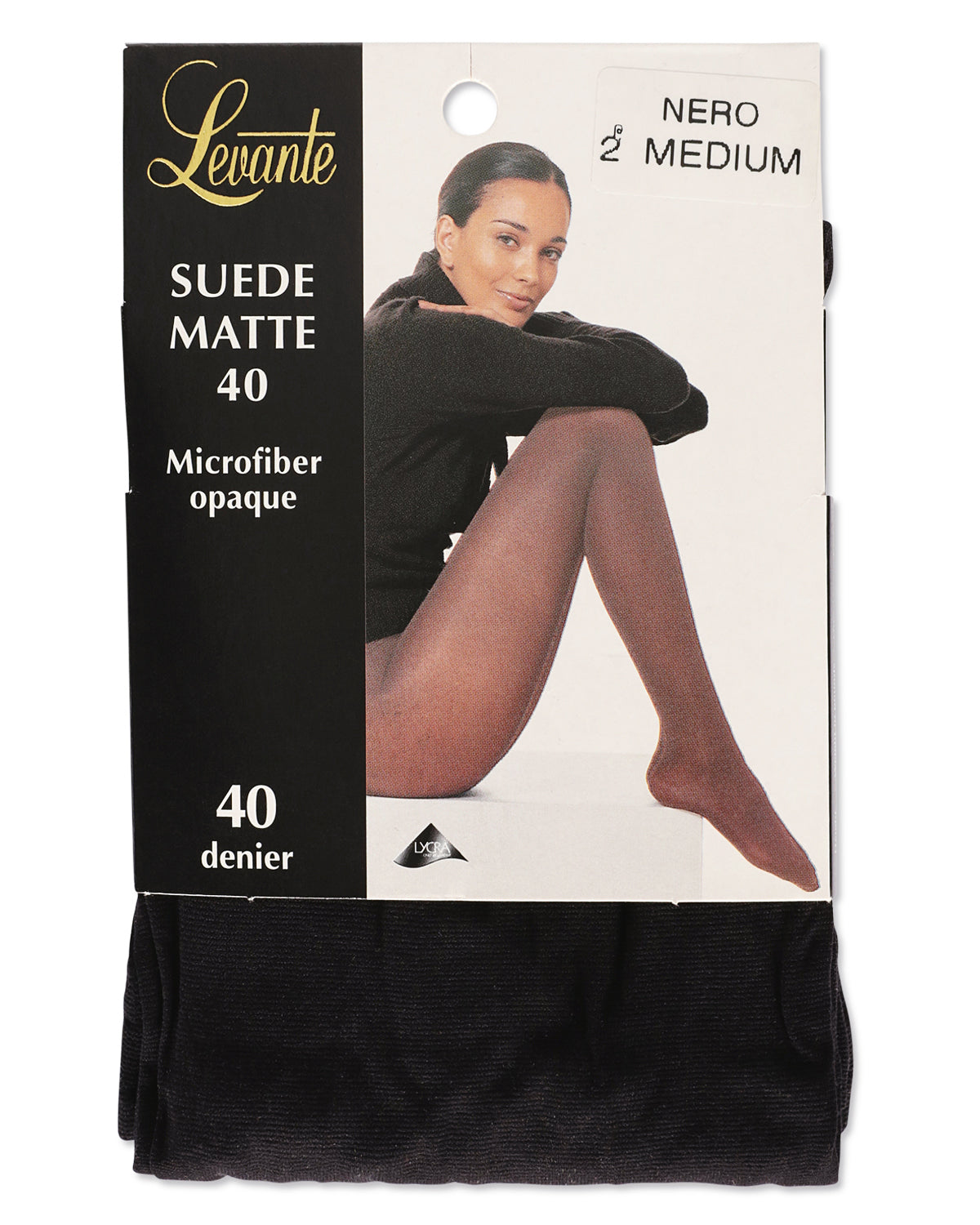 Suede Matte 40 Denier Microfiber Pantyhose : Color: Nero