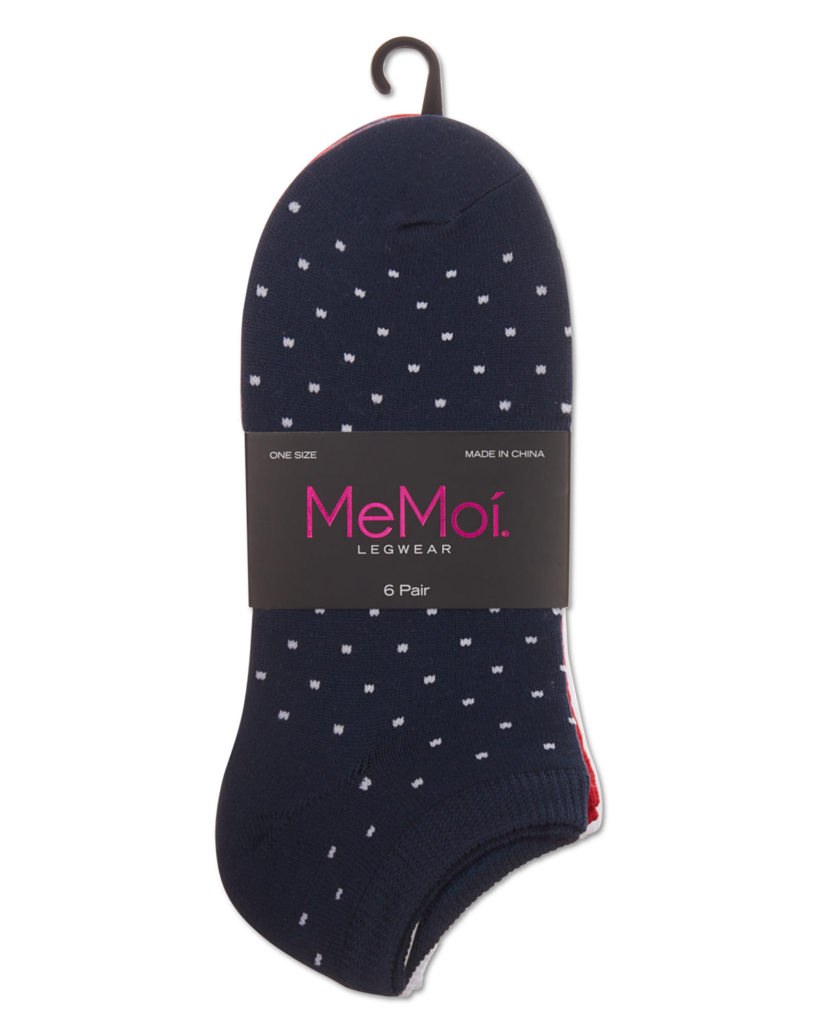 Women's 6 Pair Pack Dots Low Cut Socks : Color: Navy Multi