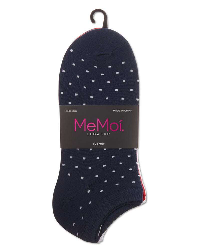 Women's 6 Pair Pack Dots Low Cut Socks
