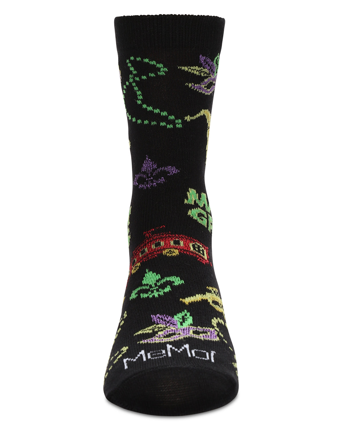 Kids' Mardi Gras Bamboo Crew Socks : Color: Black