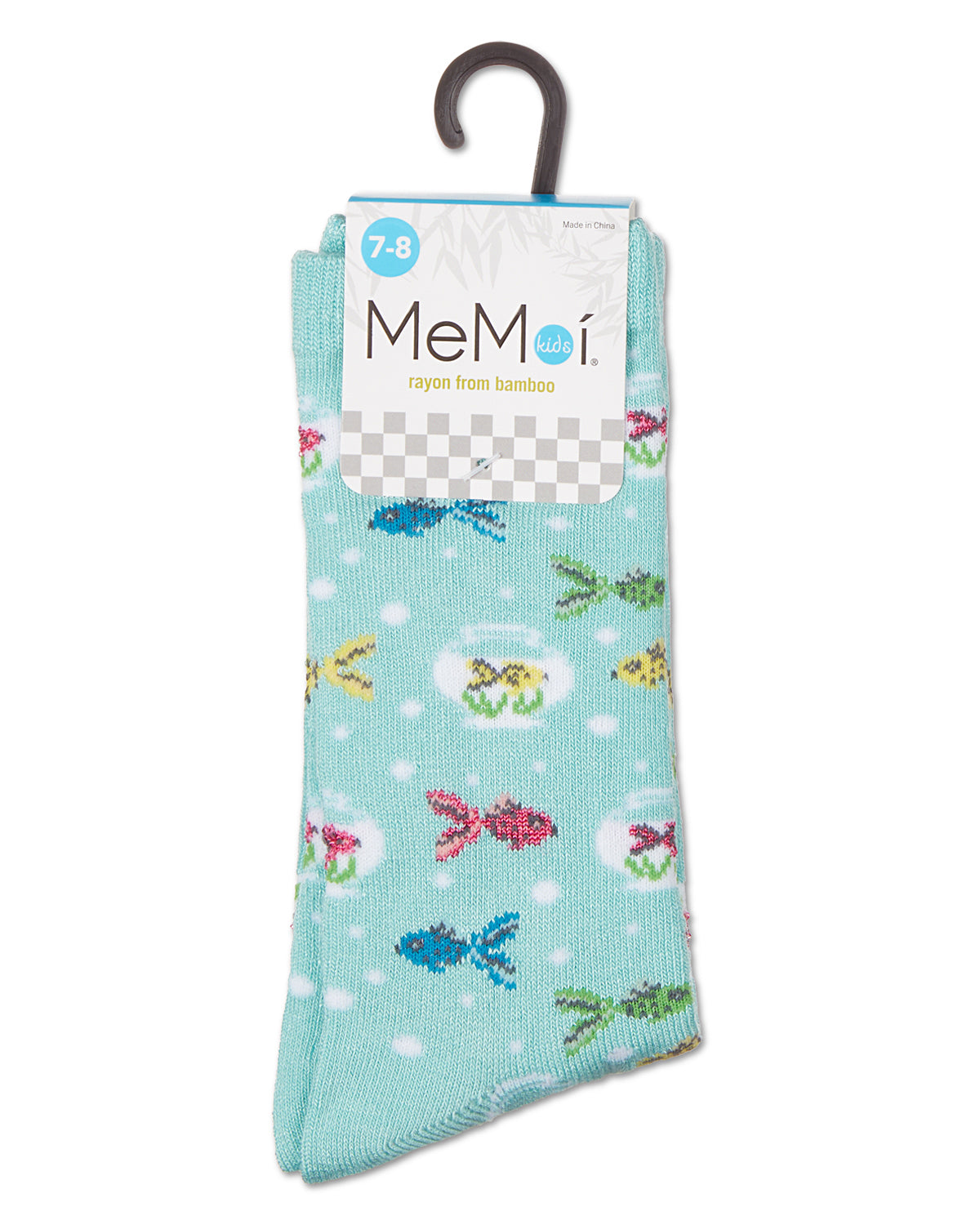 Kids' Goldfish Rayon From Bamboo Crew Socks : Color: Aqua