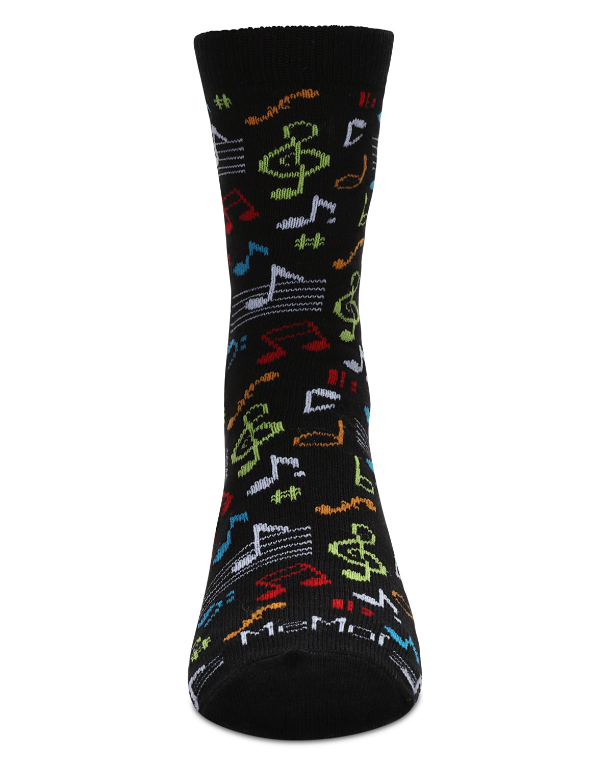 Kids' Musical Notes Bamboo Crew Socks : Color: Black