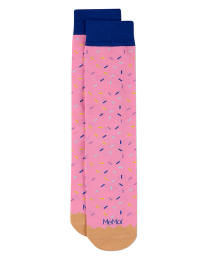 Unisex Chanukah Donut-Themed Cotton-Rich Novelty Crew Sock in Gift Box
