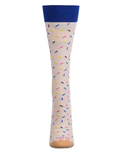 Unisex Chanukah Donut-Themed Cotton-Rich Novelty Crew Sock in Gift Box