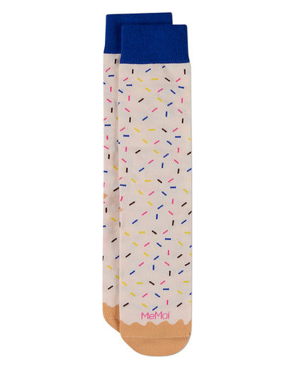 Unisex Chanukah Donut-Themed Cotton-Rich Novelty Crew Sock in Gift Box