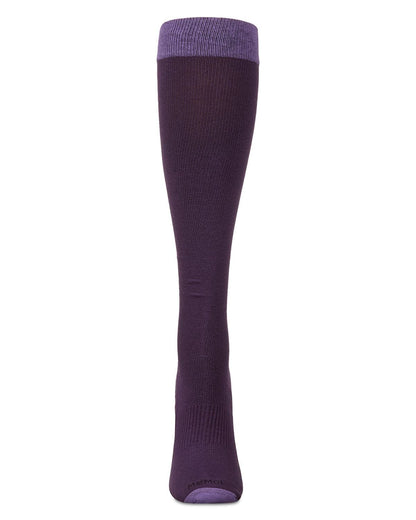 WellFit 15-20mmHg Off Black Cotton Compression Socks : Color: Purple