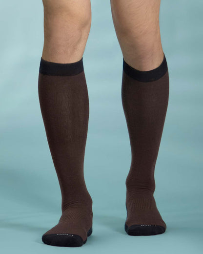 Men's Two-Tone Contrast Bamboo Blend 8-15mmHg Graduated Compression Socks