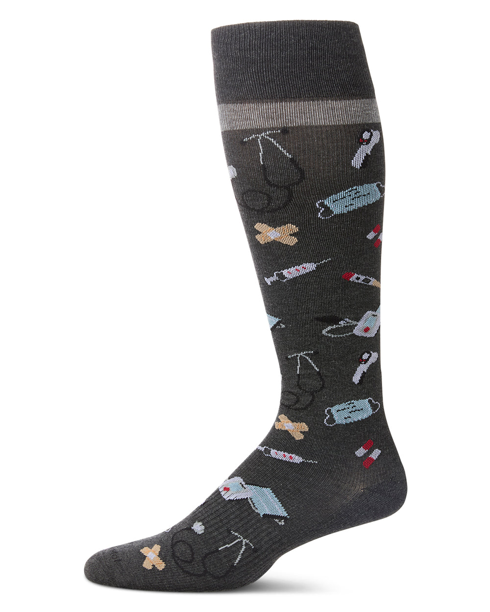 Medical Supplies 8-15 mmHg Graduated Cotton Compression Socks : Color: Dark Gray Heather