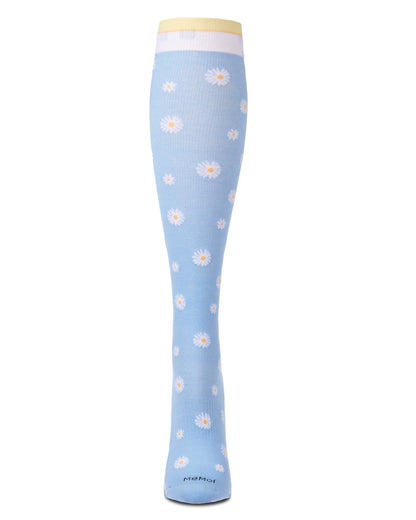 Daisies Cotton Blend 15-20 mmHg Graduated Compression Socks
