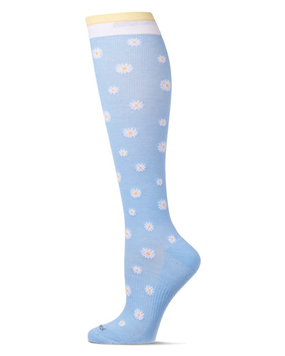 Daisies Cotton Blend 15-20 mmHg Graduated Compression Socks