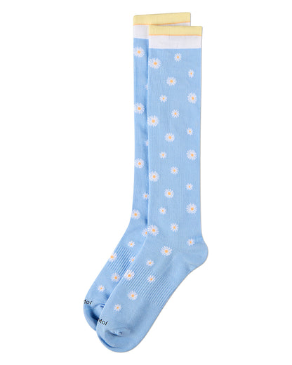 Daisies Cotton Blend 15-20 mmHg Graduated Compression Socks