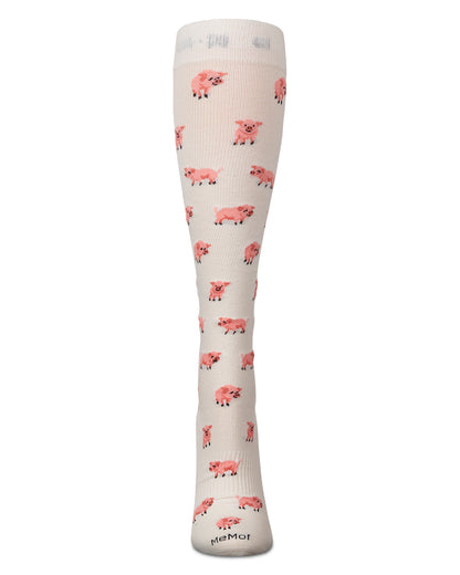 Pigs Cotton Blend 15-20 mmHg Graduated Compression Socks : Color: Ivory